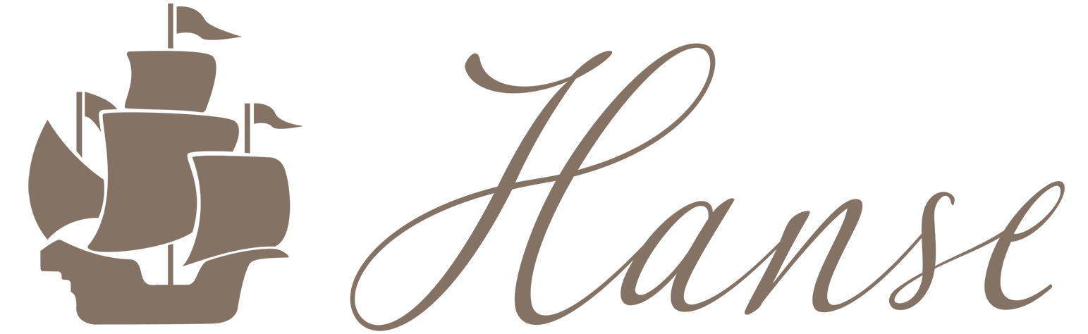 Braunes Hanse Logo mit Hanse Kogge und Hanse Schriftzug