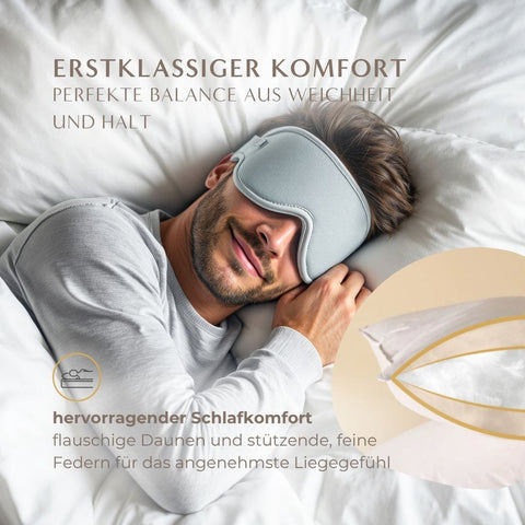Excellence Gänsedaunenkopfkissen mit ausgewogener Balance aus weichen Gänsedaunen und stützenden Federn für angenehmen Liegekomfort im Kopf- und Nackenbereich.