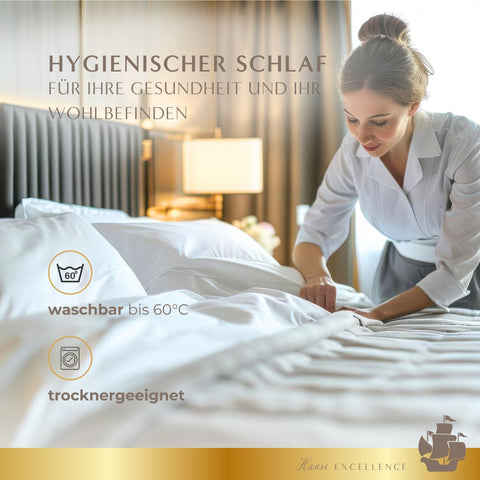 Excellence Topper Federfrei mit hygienischen Eigenschaften, waschbarem Bezug bis 60 Grad und trocknergeeigneter Verarbeitung für langlebige Frische.