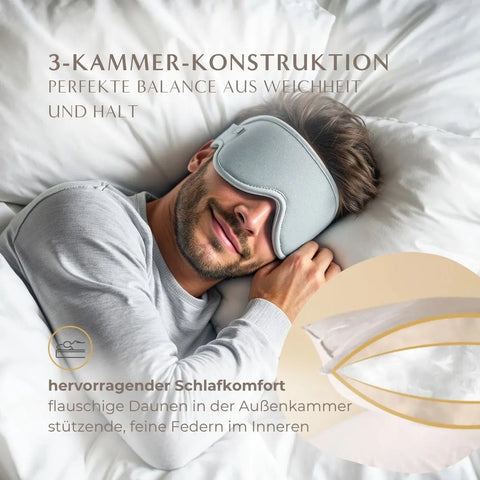 Excellence 3-Kammer-Kissen Six Senses mit innovativer 3-Kammer-Konstruktion, weichen Daunen in den Außenkammern und stützenden Federn im Kern.