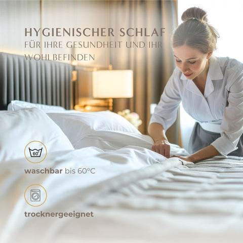 Excellence 3-Kammer-Kissen Six Senses mit waschbarer und trocknergeeigneter Verarbeitung für hygienischen Schlafkomfort und einfache Pflege.