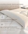 Premium Seitenschläferkissen auf einem Bett arrangiert, dargestellt mit großzügiger Liegefläche und komfortabler Kissenform.