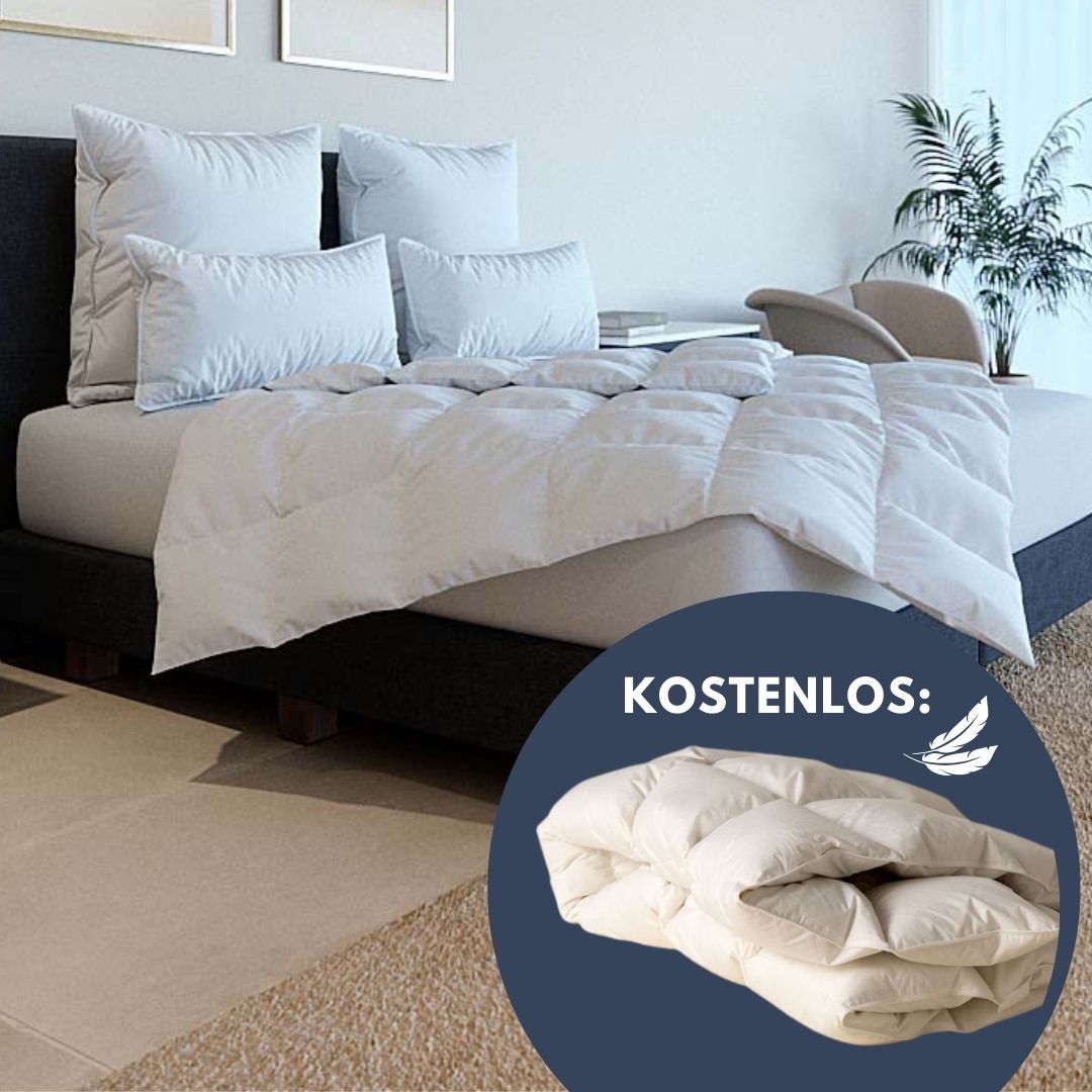 Natürliche Daunendecke + Kopfkissen