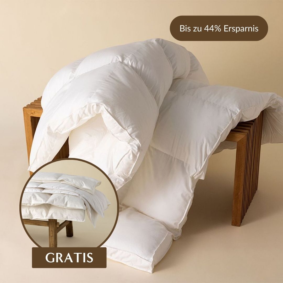 Vegane Bettdecke und Kopfkissen Federfrei